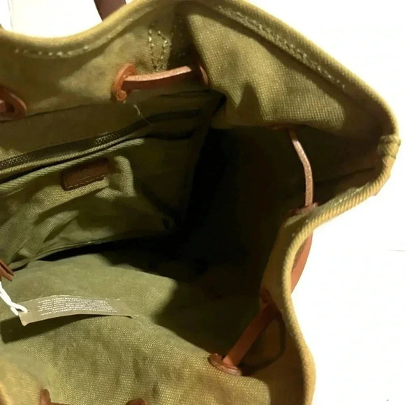 Olive Green Canvas Backpack - Picture 10 of 11